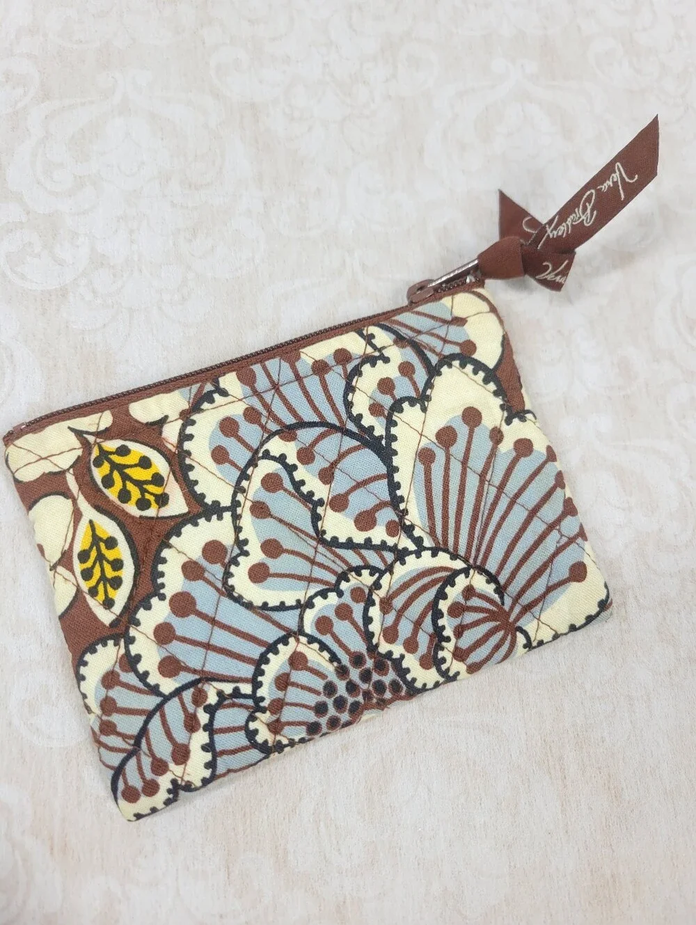 Vera Bradley Slate Blooms Small Zip Bag Retired